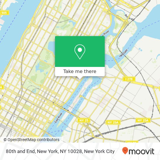80th and End, New York, NY 10028 map