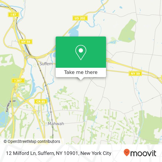 Mapa de 12 Milford Ln, Suffern, NY 10901
