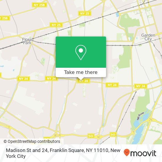 Mapa de Madison St and 24, Franklin Square, NY 11010