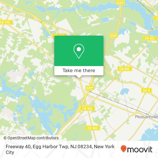 Mapa de Freeway 40, Egg Harbor Twp, NJ 08234