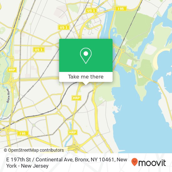 Mapa de E 197th St / Continental Ave, Bronx, NY 10461