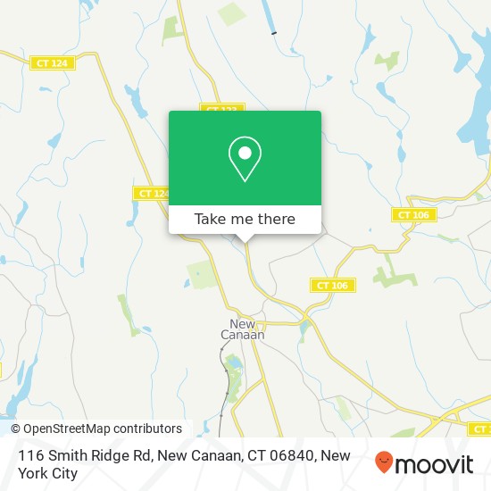 Mapa de 116 Smith Ridge Rd, New Canaan, CT 06840