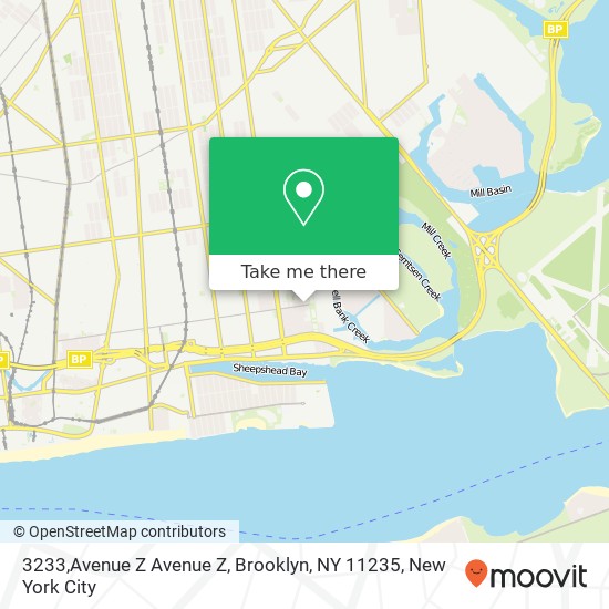 Mapa de 3233,Avenue Z Avenue Z, Brooklyn, NY 11235