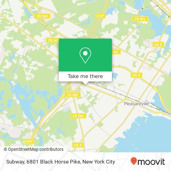 Mapa de Subway, 6801 Black Horse Pike