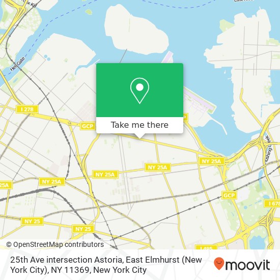 25th Ave intersection Astoria, East Elmhurst (New York City), NY 11369 map