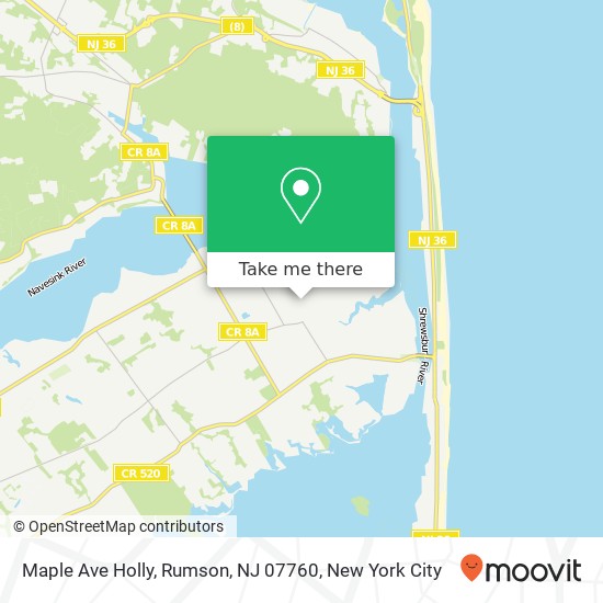 Mapa de Maple Ave Holly, Rumson, NJ 07760