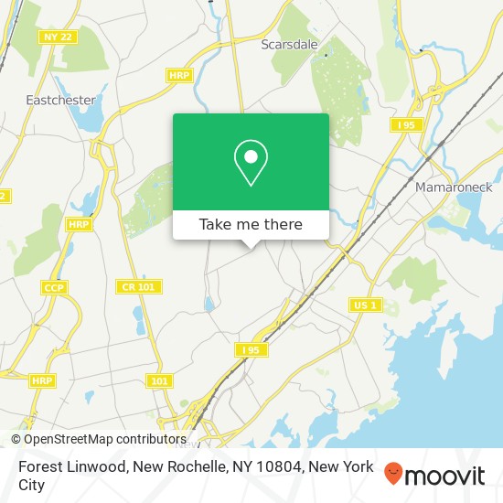 Mapa de Forest Linwood, New Rochelle, NY 10804