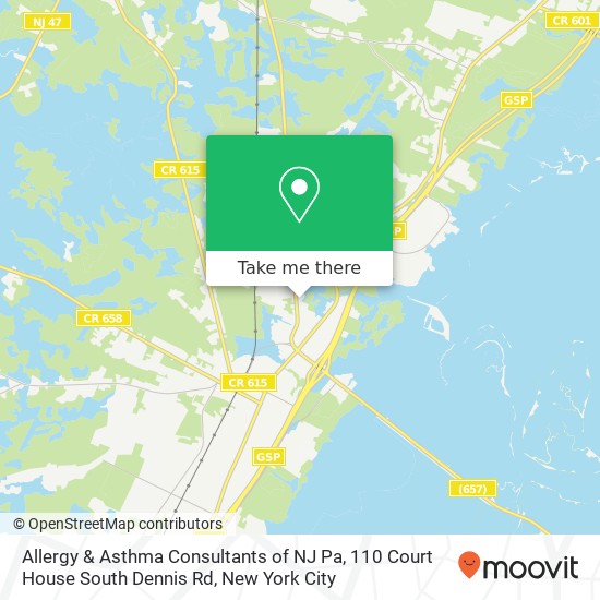 Mapa de Allergy & Asthma Consultants of NJ Pa, 110 Court House South Dennis Rd