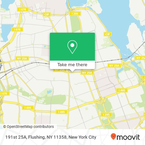 191st 25A, Flushing, NY 11358 map