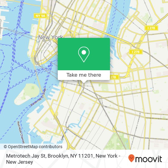 Mapa de Metrotech Jay St, Brooklyn, NY 11201