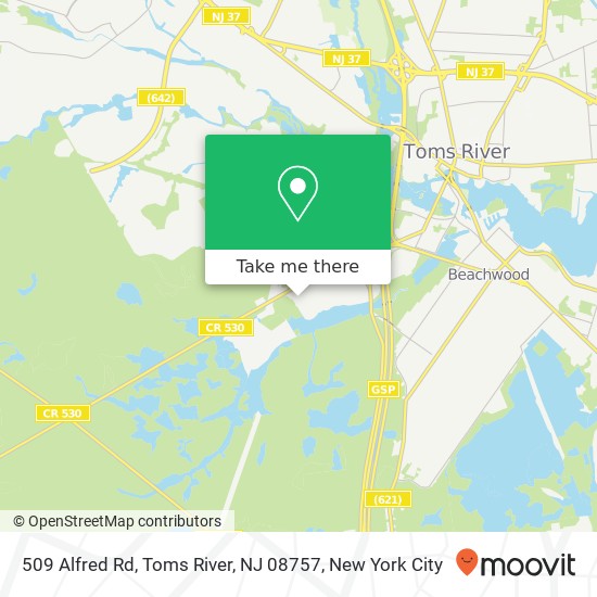 509 Alfred Rd, Toms River, NJ 08757 map