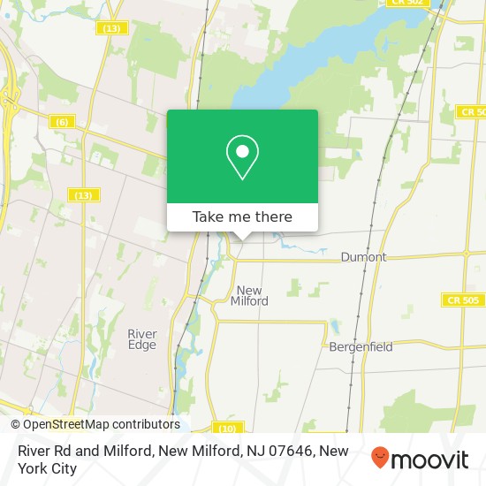 Mapa de River Rd and Milford, New Milford, NJ 07646