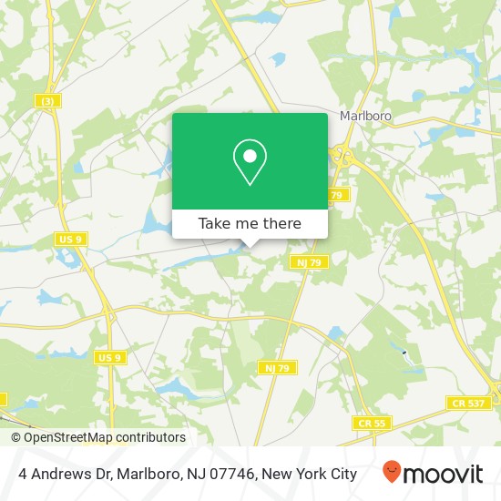 Mapa de 4 Andrews Dr, Marlboro, NJ 07746