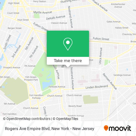 Rogers Ave Empire Blvd map