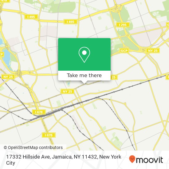 Mapa de 17332 Hillside Ave, Jamaica, NY 11432