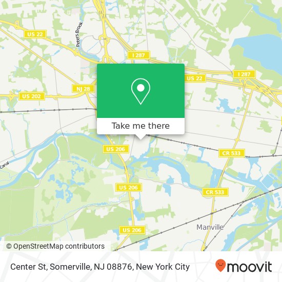 Mapa de Center St, Somerville, NJ 08876