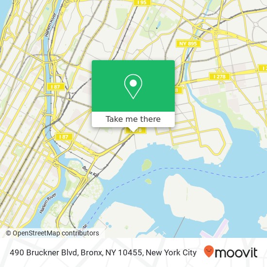 Mapa de 490 Bruckner Blvd, Bronx, NY 10455