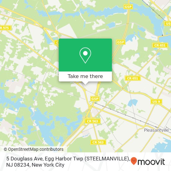 Mapa de 5 Douglass Ave, Egg Harbor Twp (STEELMANVILLE), NJ 08234