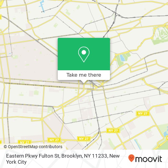 Mapa de Eastern Pkwy Fulton St, Brooklyn, NY 11233