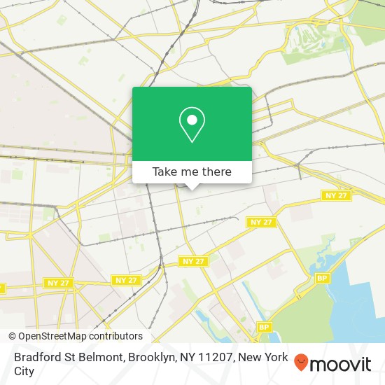 Mapa de Bradford St Belmont, Brooklyn, NY 11207