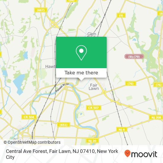 Mapa de Central Ave Forest, Fair Lawn, NJ 07410