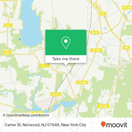 Mapa de Carter St, Norwood, NJ 07648