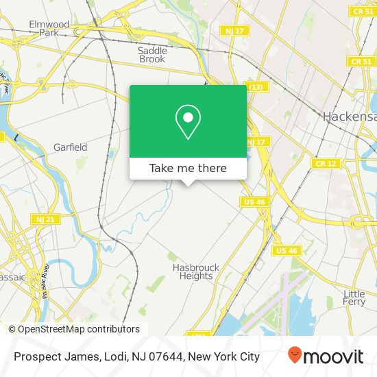 Mapa de Prospect James, Lodi, NJ 07644