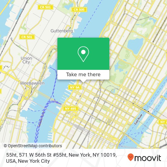 55ht, 571 W 56th St #55ht, New York, NY 10019, USA map
