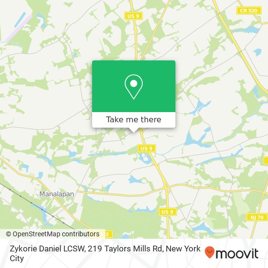 Mapa de Zykorie Daniel LCSW, 219 Taylors Mills Rd