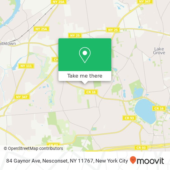 Mapa de 84 Gaynor Ave, Nesconset, NY 11767