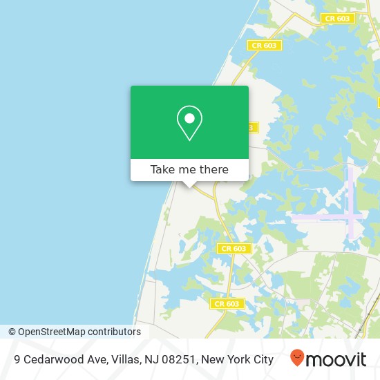 Mapa de 9 Cedarwood Ave, Villas, NJ 08251