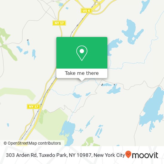 Mapa de 303 Arden Rd, Tuxedo Park, NY 10987