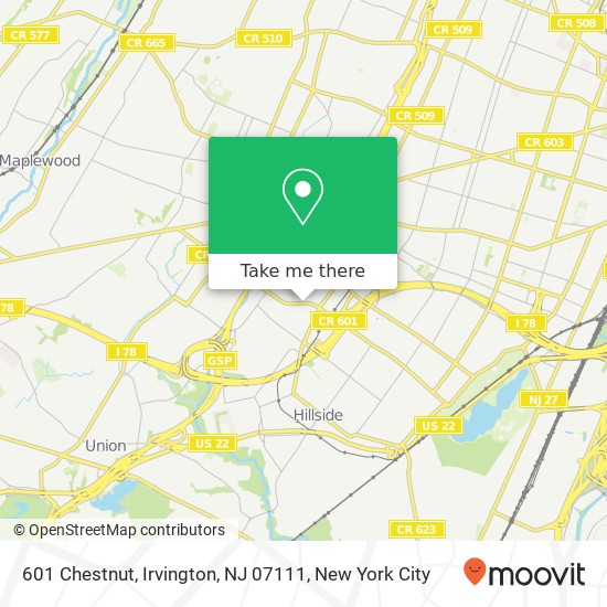 601 Chestnut, Irvington, NJ 07111 map