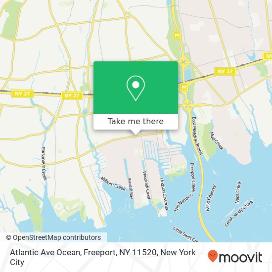 Mapa de Atlantic Ave Ocean, Freeport, NY 11520
