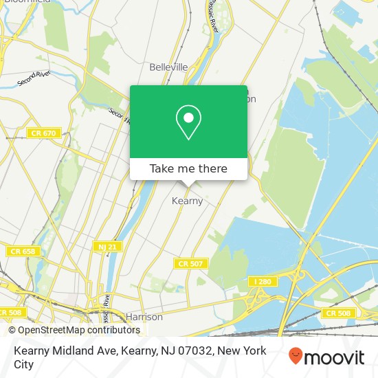 Kearny Midland Ave, Kearny, NJ 07032 map