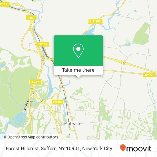 Mapa de Forest Hillcrest, Suffern, NY 10901