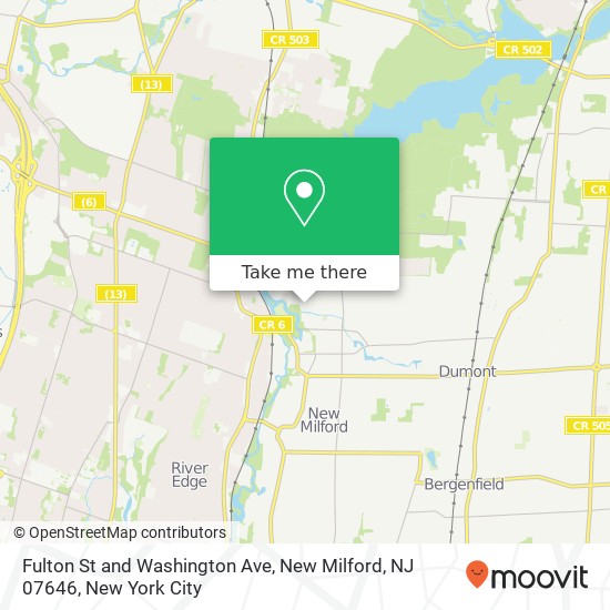 Mapa de Fulton St and Washington Ave, New Milford, NJ 07646