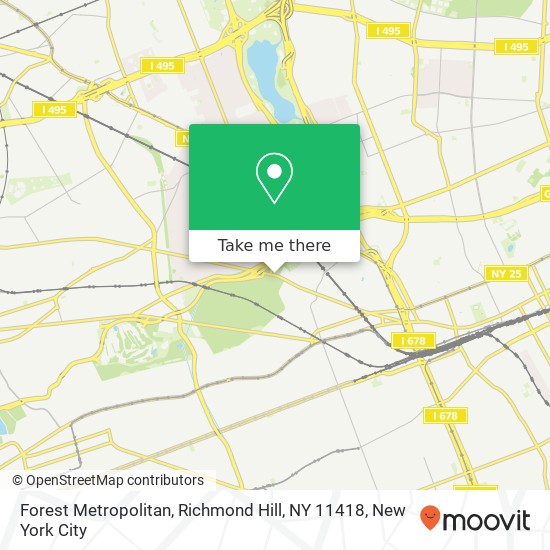 Mapa de Forest Metropolitan, Richmond Hill, NY 11418