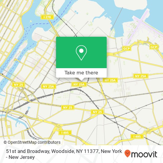 51st and Broadway, Woodside, NY 11377 map