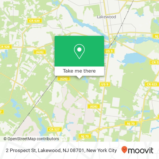 Mapa de 2 Prospect St, Lakewood, NJ 08701