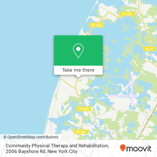 Community Physical Therapy and Rehabilitation, 2006 Bayshore Rd map