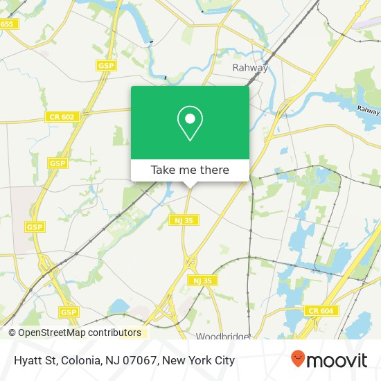 Mapa de Hyatt St, Colonia, NJ 07067