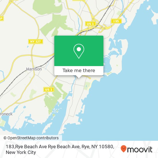 Mapa de 183,Rye Beach Ave Rye Beach Ave, Rye, NY 10580