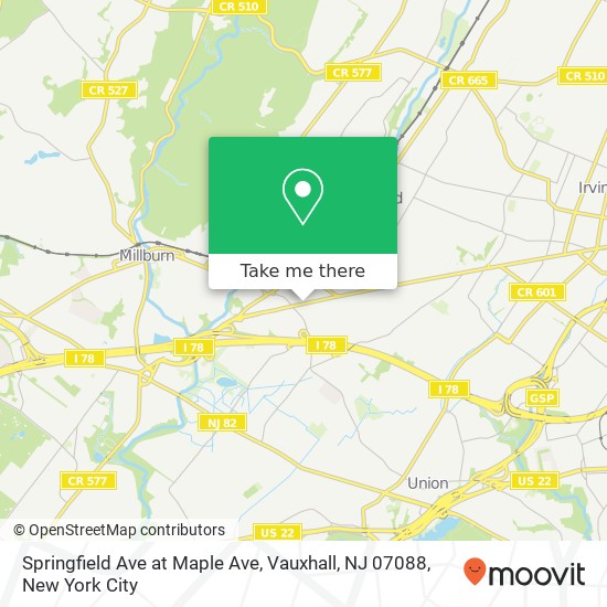 Springfield Ave at Maple Ave, Vauxhall, NJ 07088 map