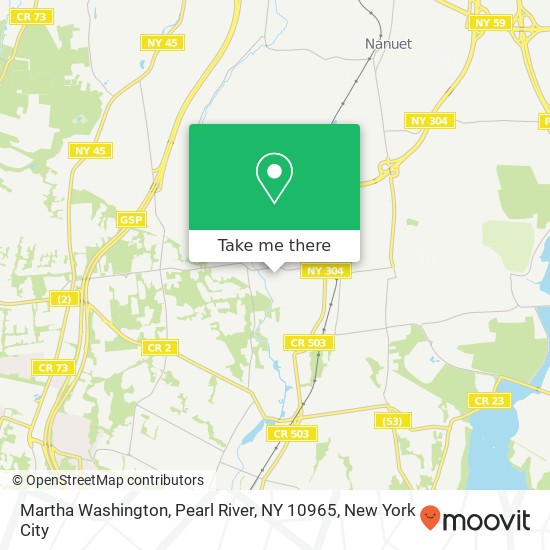 Mapa de Martha Washington, Pearl River, NY 10965