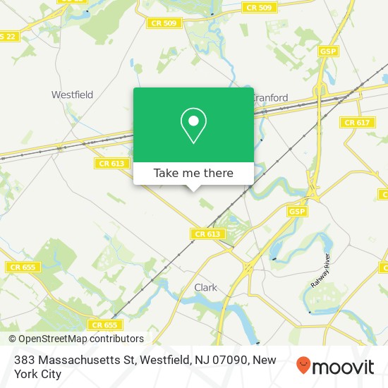 383 Massachusetts St, Westfield, NJ 07090 map