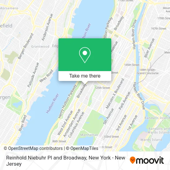 Reinhold Niebuhr Pl and Broadway map