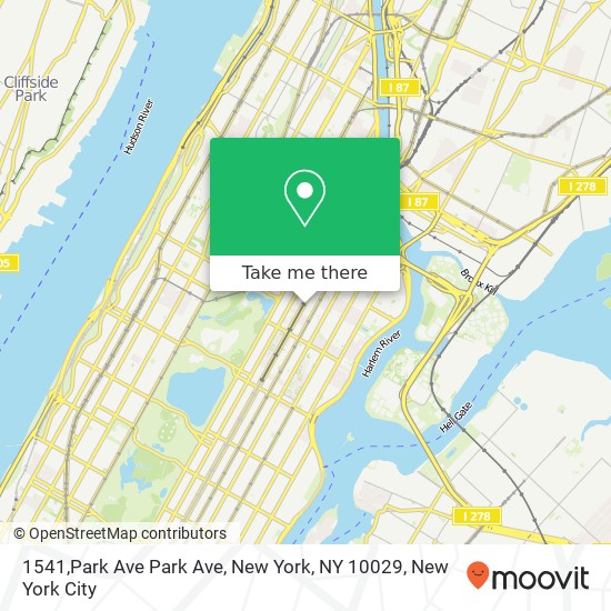 1541,Park Ave Park Ave, New York, NY 10029 map