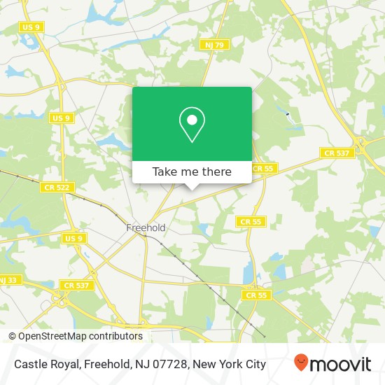 Mapa de Castle Royal, Freehold, NJ 07728