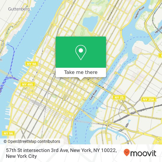 Mapa de 57th St intersection 3rd Ave, New York, NY 10022